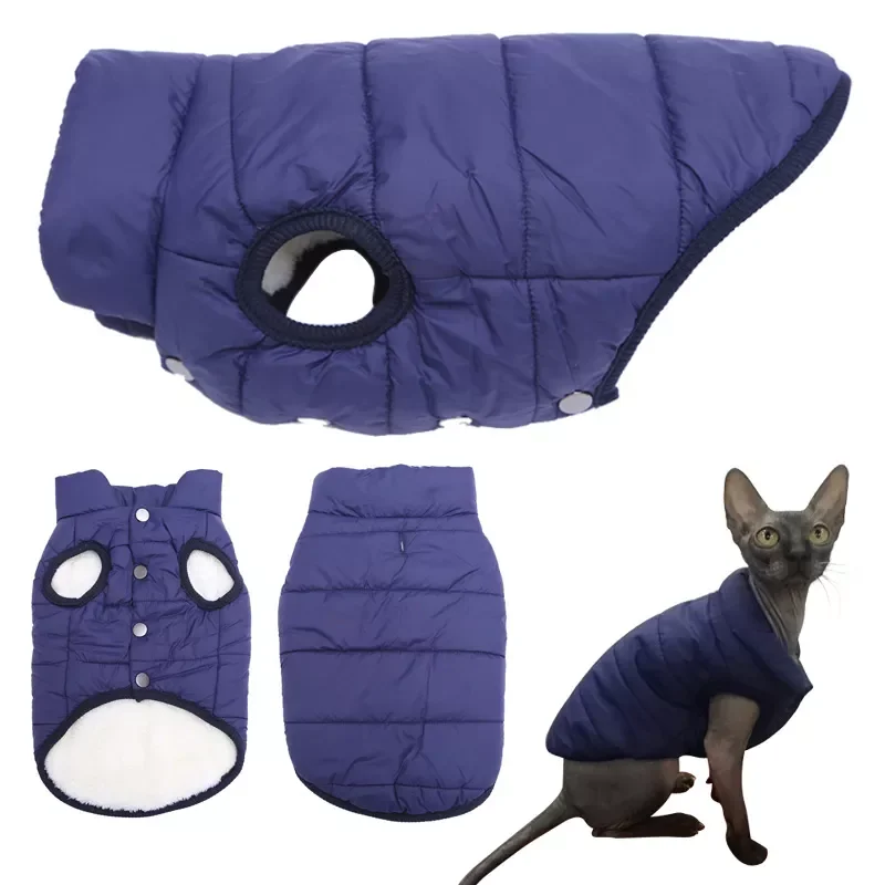 

2023New Cat Clothes Autumn Winter Warm Clothes For Cats Dogs Sphynx Soft Fleece Pet Cat Vest Jacket Windproof Coat Kitten Kitty