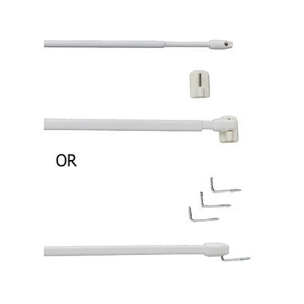 

2 Pieces Adjustable Steel Curtain Rod Extendable Window Cupboard Wardrobe Tension Pole Rods Self Adhesive for Home