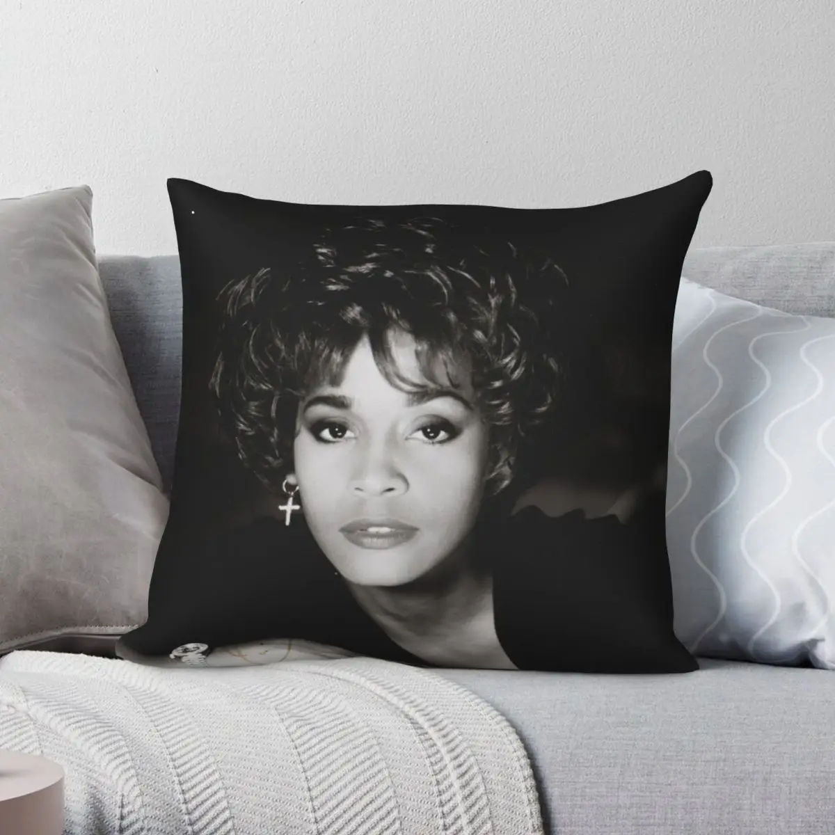 

Квадратный Чехол-Подушка Whitney Хьюстона Love, чехол из полиэстера, льна и бархата, креативный декоративный чехол на молнии, накидка-подушка, чех...