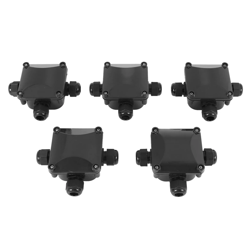 

Junction Box, 5Pcs Waterproof IP68 Cable Connector, Larger 3-Way External Electrical Junction Box diameter 5.5mm-10.2mm (1 pcs S
