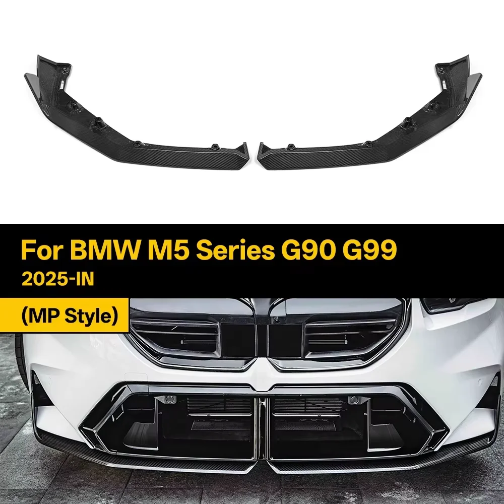 

Настоящий сухой карбоновый передний диффузор-сплиттер для бампера BMW M5 серии G90 G99 в стиле MP, 2025 года и новее, 1 шт./комплект, 2 шт./комплект