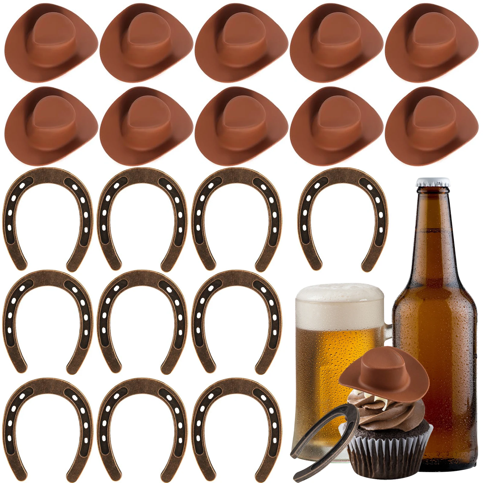 20 шт. ковбойские мини-шляпы в западном стиле