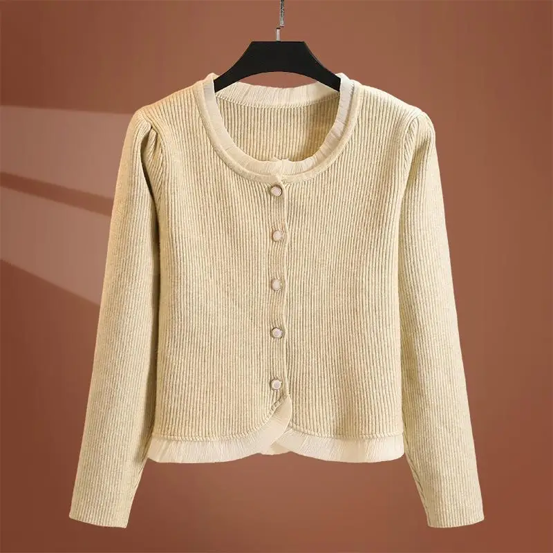 Подол асимметричный кружевной толстый кардиган осенне-зимняя утолщенная