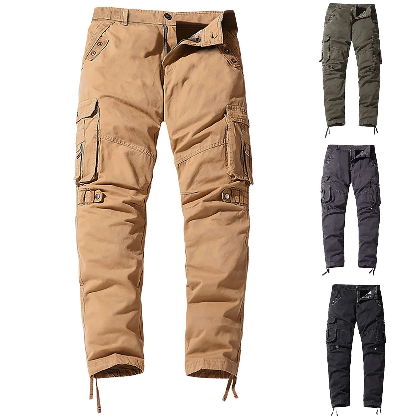 

2022 Men's Casual Relaxed Fit Cargo Pants Outdoor Hiking Pants Cotton Twill Combat Pants Luxury Brand Men Casual Trousers