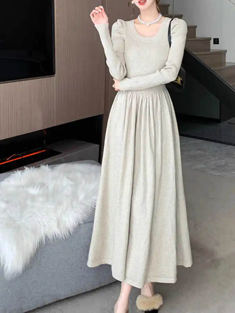 Весна осень и зима с пальто. Трикотажное платье. Новые женские французские брюки.