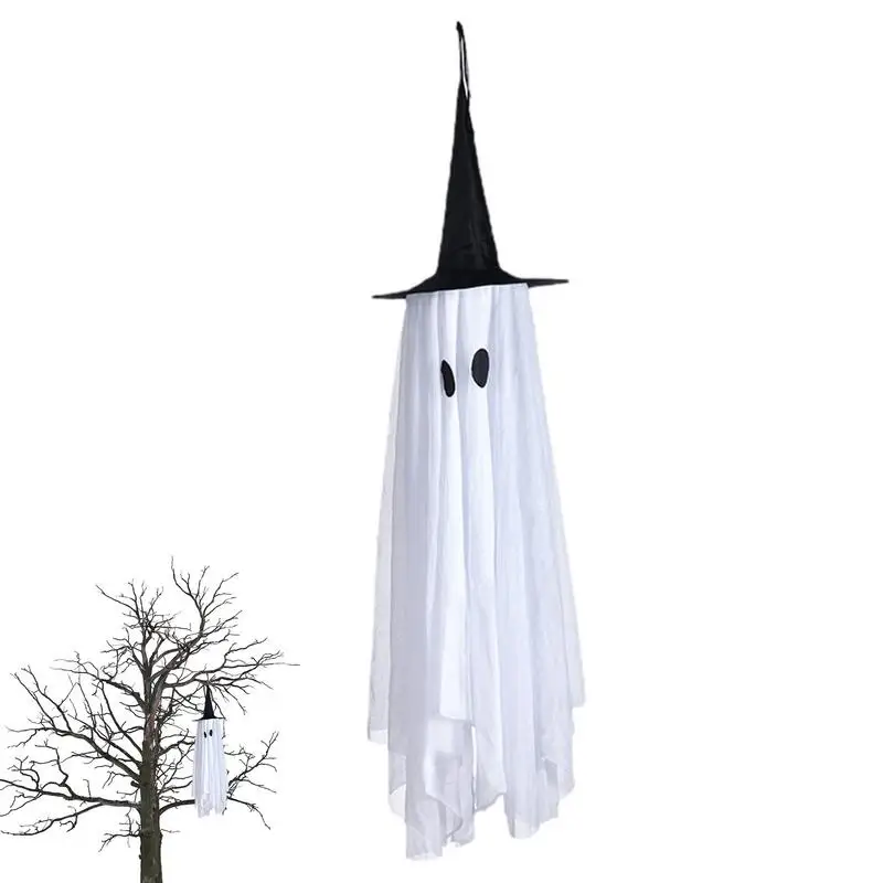 

Pumpkin Wizard Hat Halloween Decor Pre-Installed Pumpkins Witch Hat Halloween Decor Outdoor/Indoor Hanging Ornaments For Party