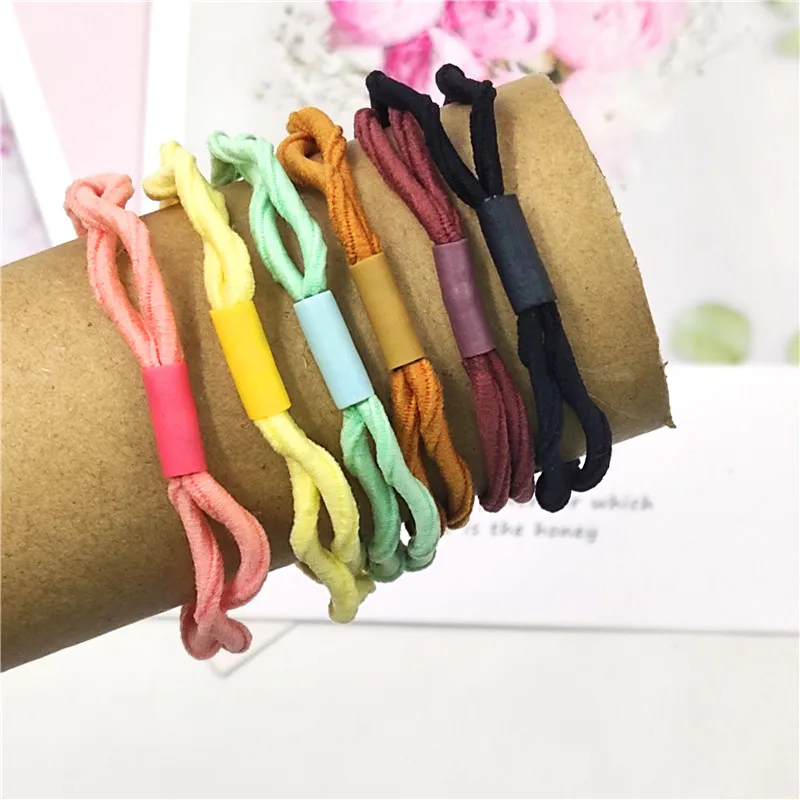 

12PCS/LOT Candy 6 Colors Rotate Elastic Hair Bands For Girls Seasons Simplicity High Elasticity Kids Hair Accessories For Women