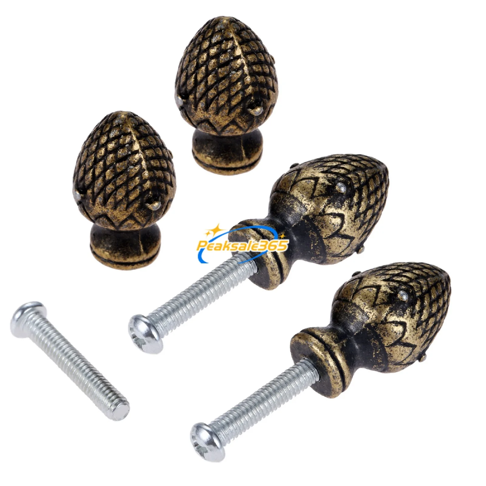 4 шт. Античная бронзовая ручка в виде клубники с винтом, ручки из цинкового сплава, ручки с винтами 25x18 мм, ящик для двери шкафа, винтажное украшение