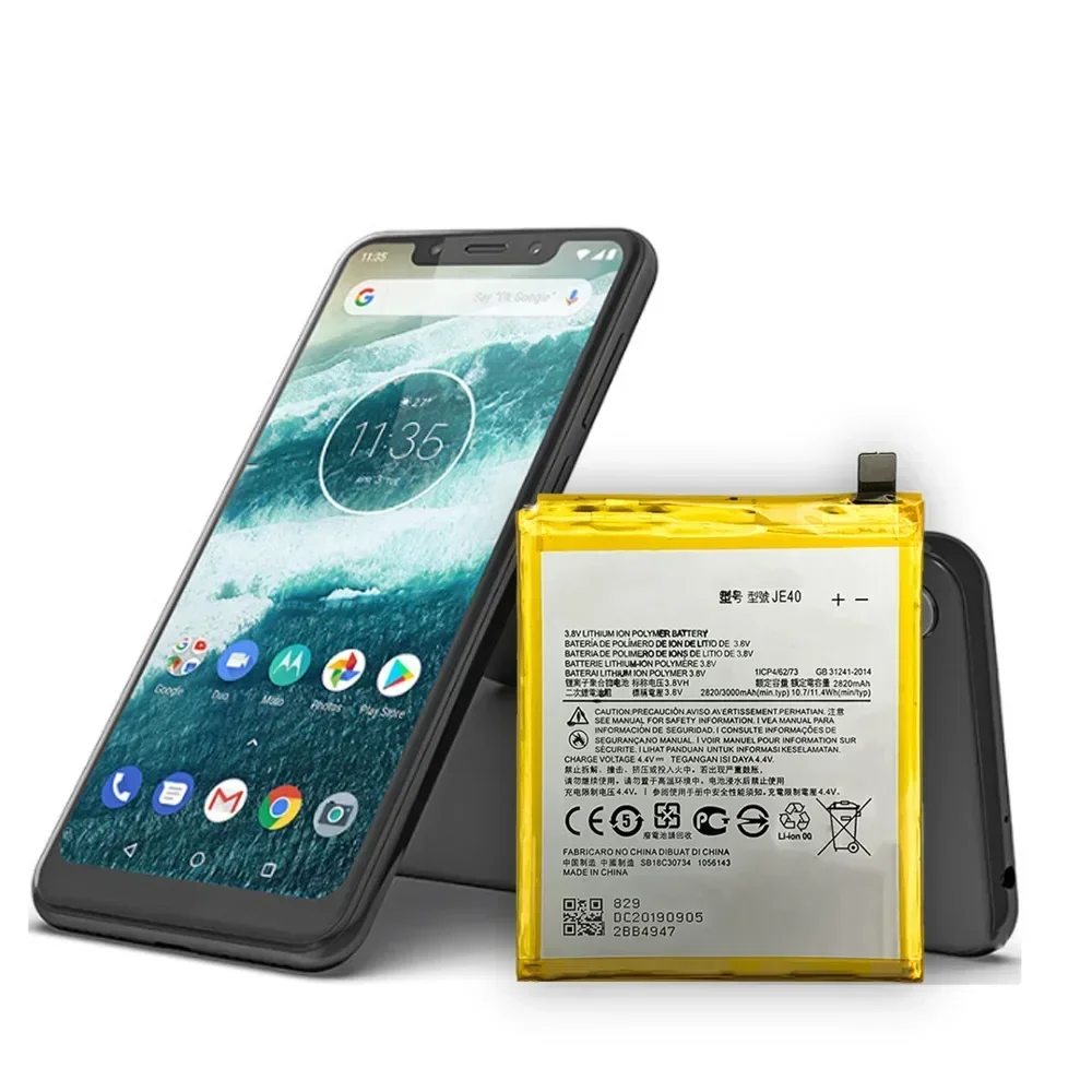 Фото Сменный аккумулятор JE40 для Motorola Moto Z3, Moto G7 Play, P30 Play, XT1962-4, XT1952-5, XT1952-4, XT1952-DL, 3000 мАч, новые батареи №1