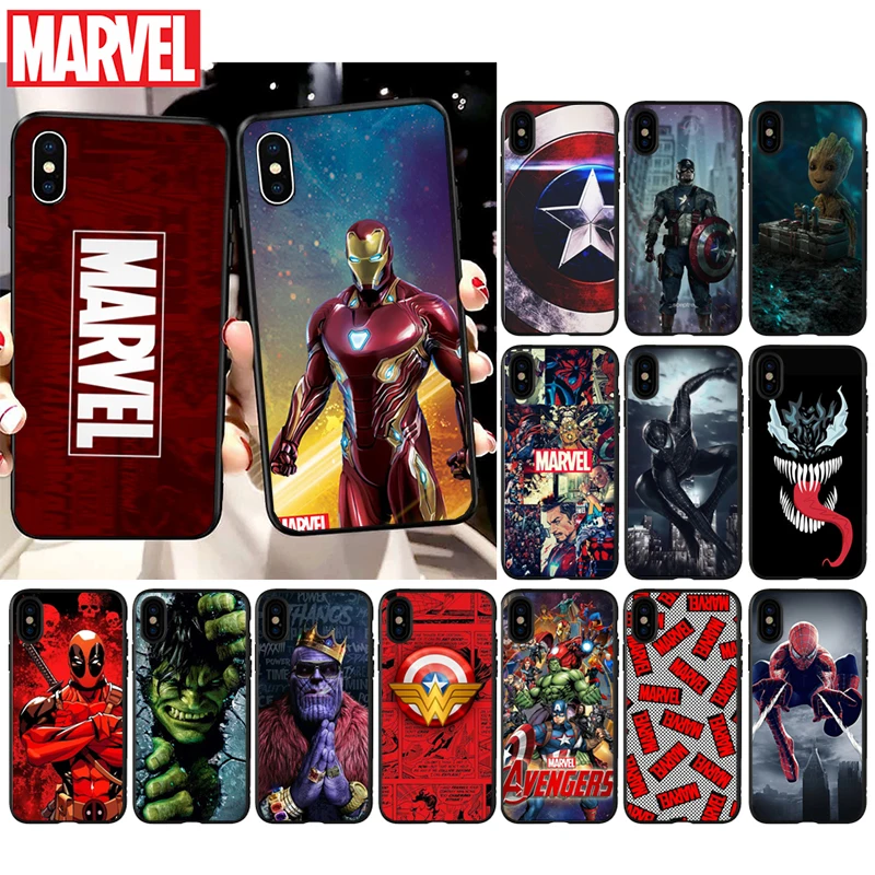 Чехол для телефона с рисунком Marvel Человек-паук Железный человек Веном Халк для Huawei P30 P20 P40 50 Mate 20 30 Honor 50 20 Lite Pro P Smart 2019