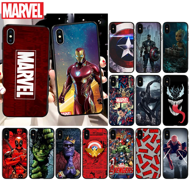 Чехол для телефона с супергероями Marvel Человек-паук Железный человек Веном Халк