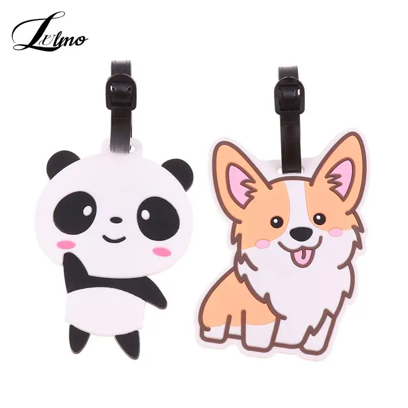 

Travel Accessories Luggage Tag Creative Corgi & Panda Suitcase Fashion Style Silicon Portable Travel Label Voyage Accessoire