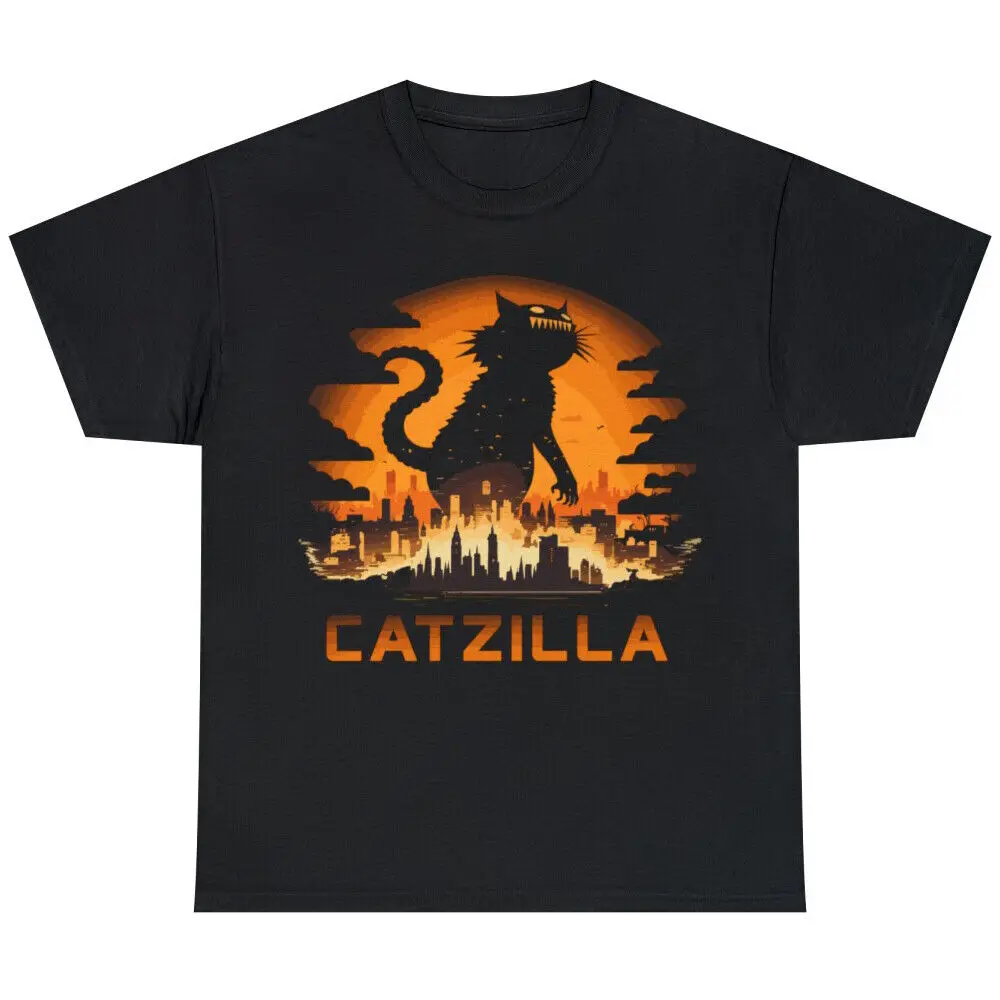 Забавная футболка с котом Catzilla забавная хлопковая винтажный подарок для мужчин и