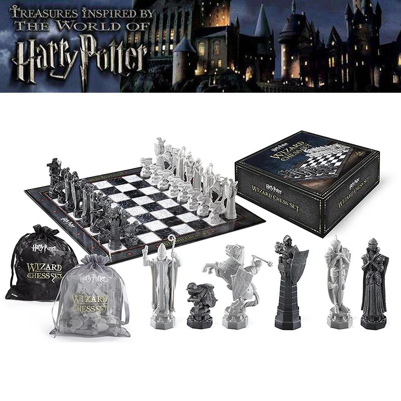 

Harry Potter Movie TV Hogwarrts Finally Challenged The Chess Action Toy Wizard Chess Board Set for Children Birthday Gift Toys