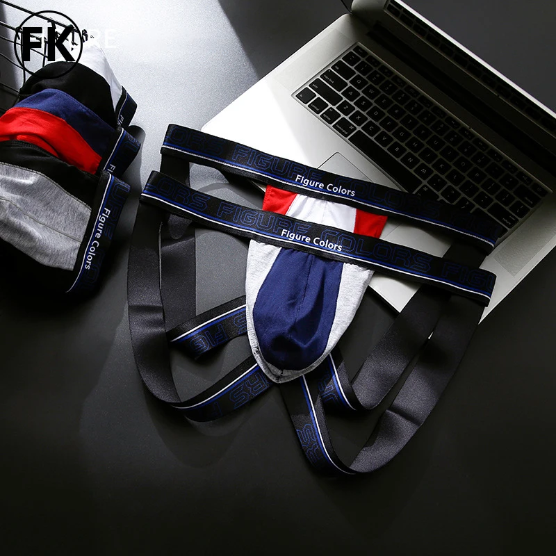 FK Sexy Sissy Thong Men Gay Underwear Men Panties Mens Thongs And G Strings Cotton Bikini Penis Pouch Tanga Hombre Briefs 4pcs