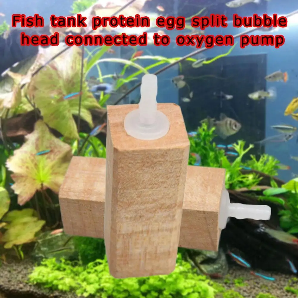 

Air Bubble Diffuser Fish Tank Pond Aquarium Natural Wooden Oxygen Pump Increasing Wood Protein Egg Split Bubble Joint Stone