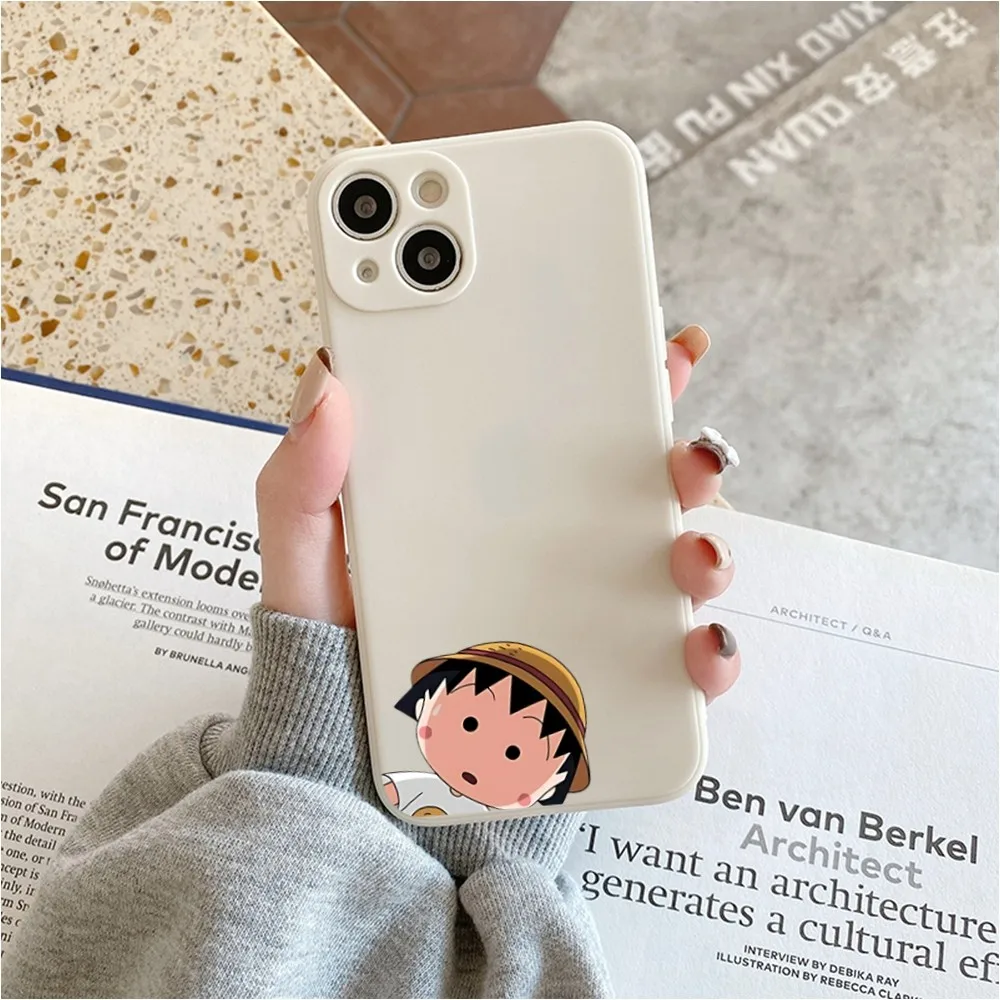 C-Chibi M-Maruko C-Chan Phone Case For Iphone 11 13 14 Pro Max X Xr Xs Se2020 12mini White Cover