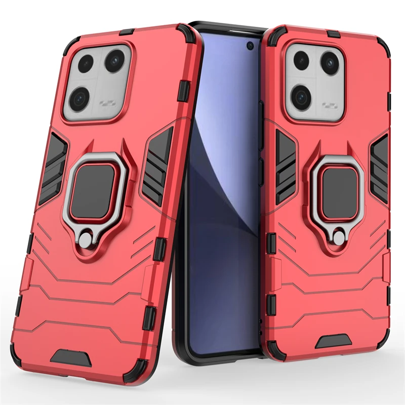 For Xiaomi Mi 13 Case Cover Mi 13 Capas Shockproof Phone Bumper Back Armor PC Ring Magnetic Metal Holder Cover For Mi 13 Fundas