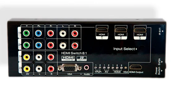8-портовый сплиттер HDMI 8-в-1 выход VGA входной коммутатор с дистанционным