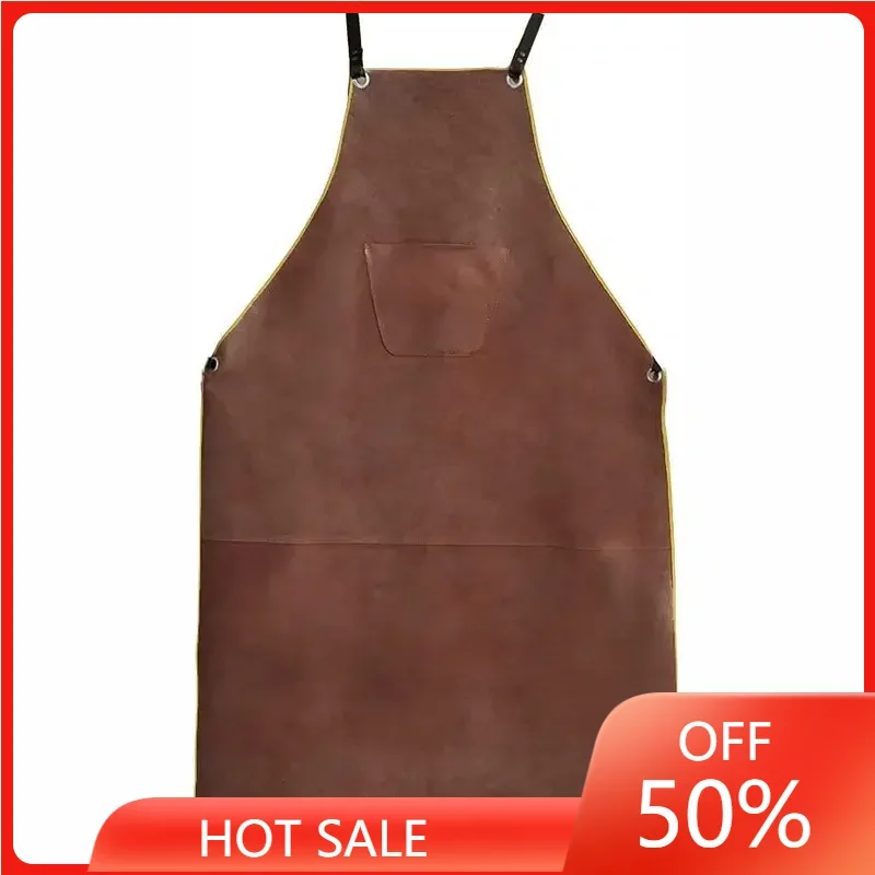 Leather Welding Apron, Heat & Flame-Resistant Heavy Duty Work Apron ,Woodworking Shop Apron