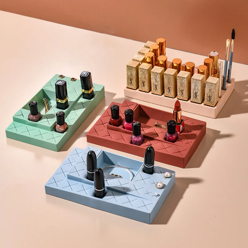 Lipstick Holder Makeup Brush Eyebrow Pencil Storage Box Jewelry Cosmetic Display Case Desktop Nail Polish Container Organizer