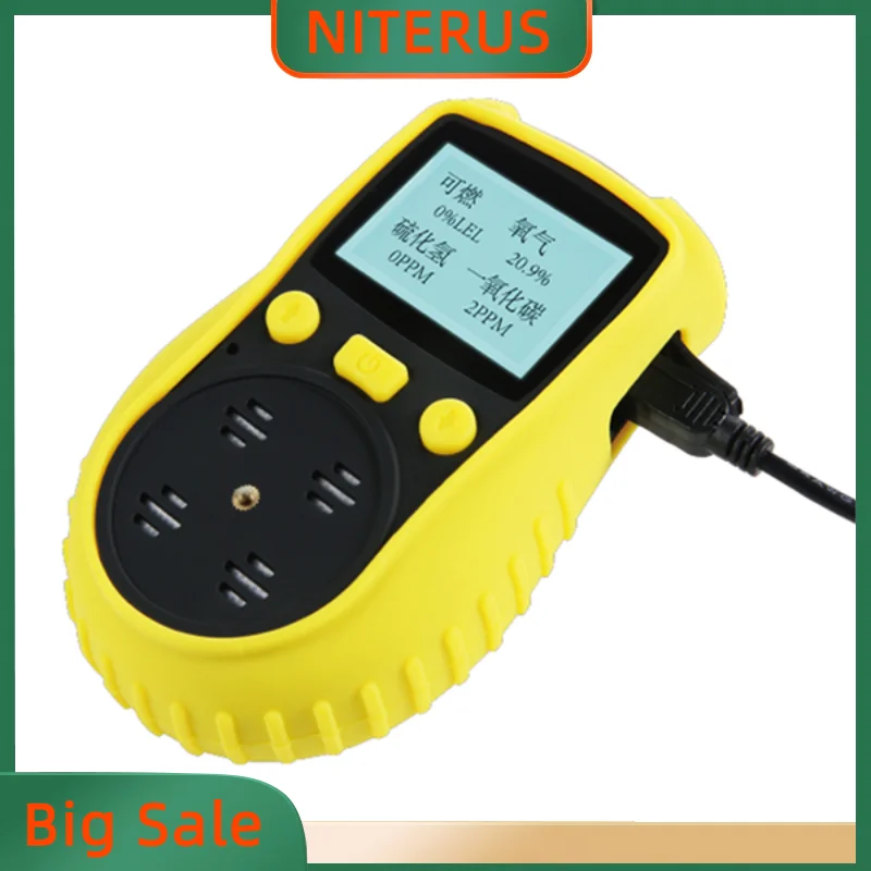 

4 in 1 CO H2S O2 LEL multi gas leak detector meter tester