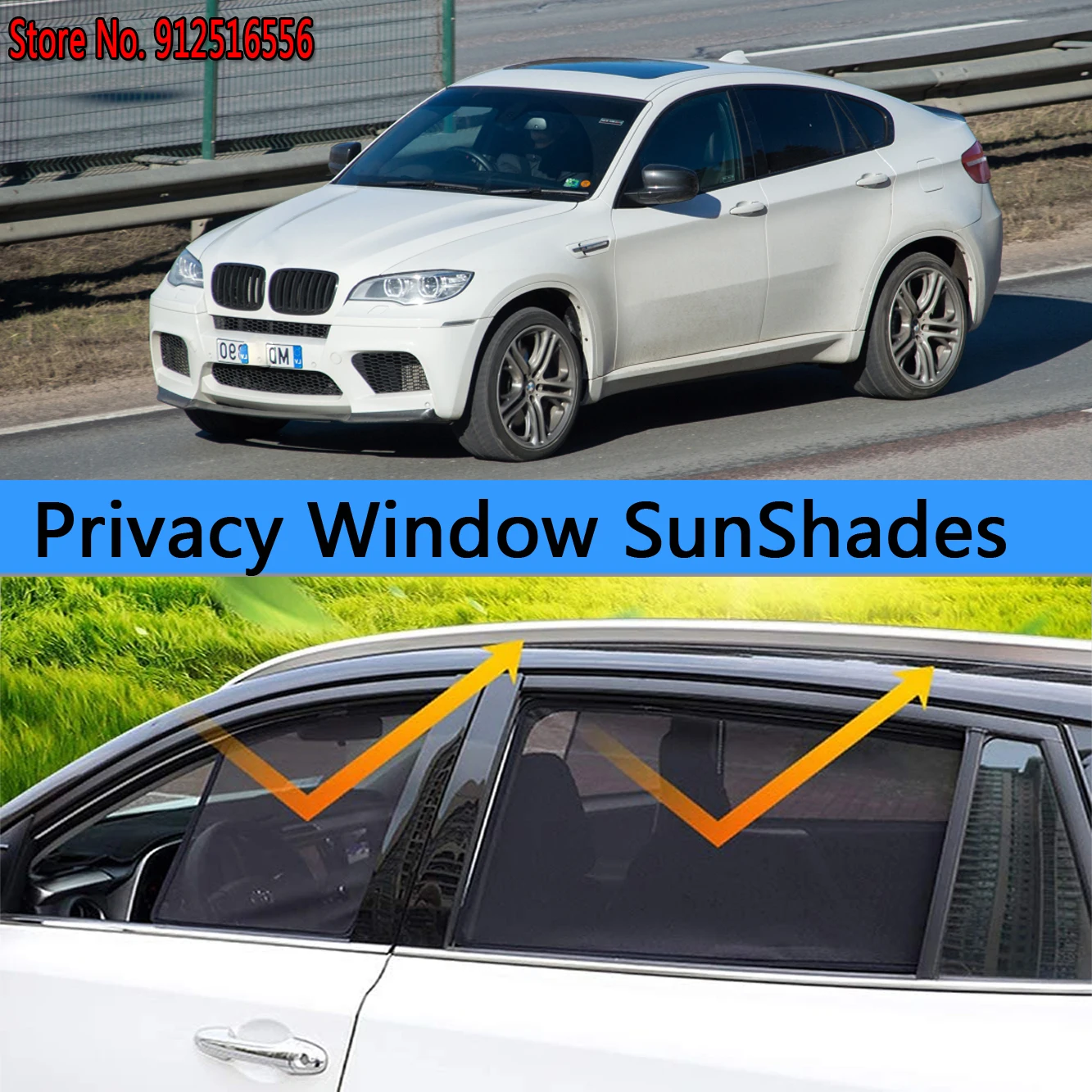 

Side Sun Shade Shading Protection Window SunShades Sunshield Car Accseeories For BMW X6 M E71 2008 2009 2010 2011 2012 2013 2014