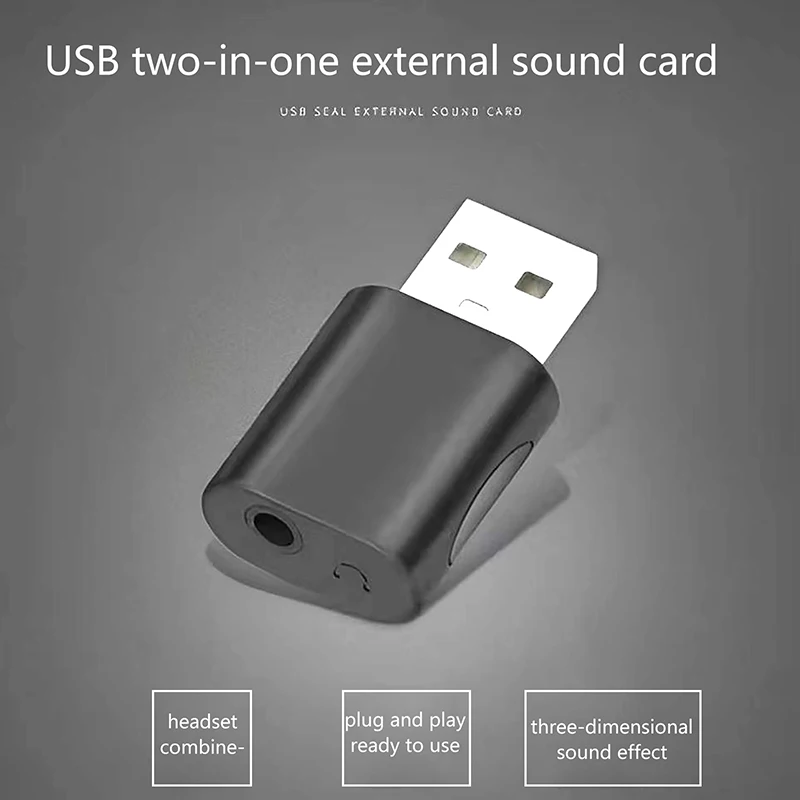 

External USB Sound Card USB To 3.5mm Audio Earphone Adapter Aux Mic Audio Jack Microphone For PC Laptop