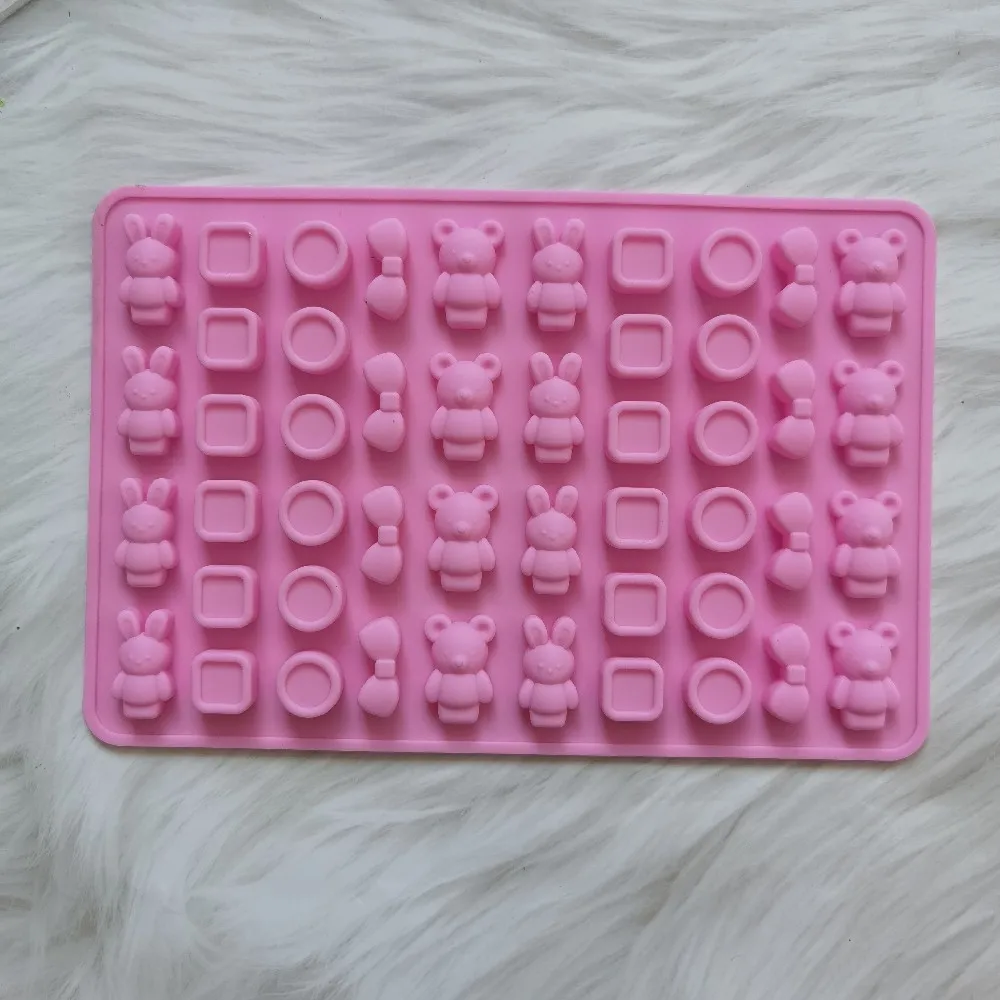 50 Cavity Silicone Forms Mold Gummy Bear Shape Bear Mould Jelly Bear Cake Candy Trays With Dropper Rubber Chocolate Maker Mould images - 6