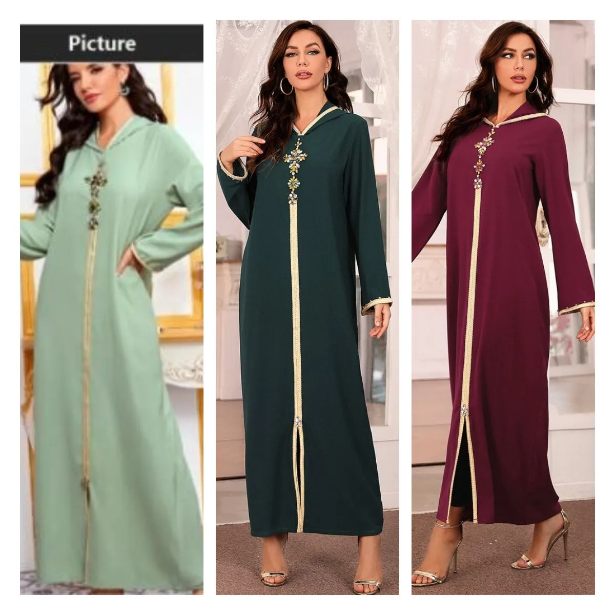 Abaya Дубай Турция мусульманское платье с капюшоном женское марокканское Caftan