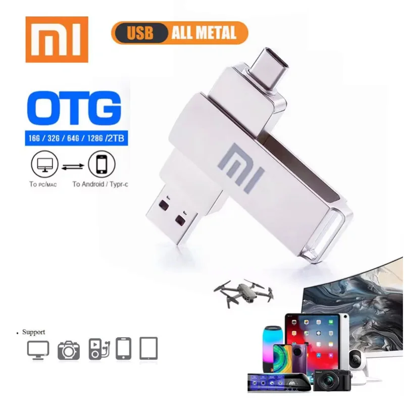 

XIAOMI Original OTG Metal Pendrive 2TB 1TB 512G 256GB 128G Type-c Usb Dual Pendrive OTG USB Flash Drive Pendrive Type C