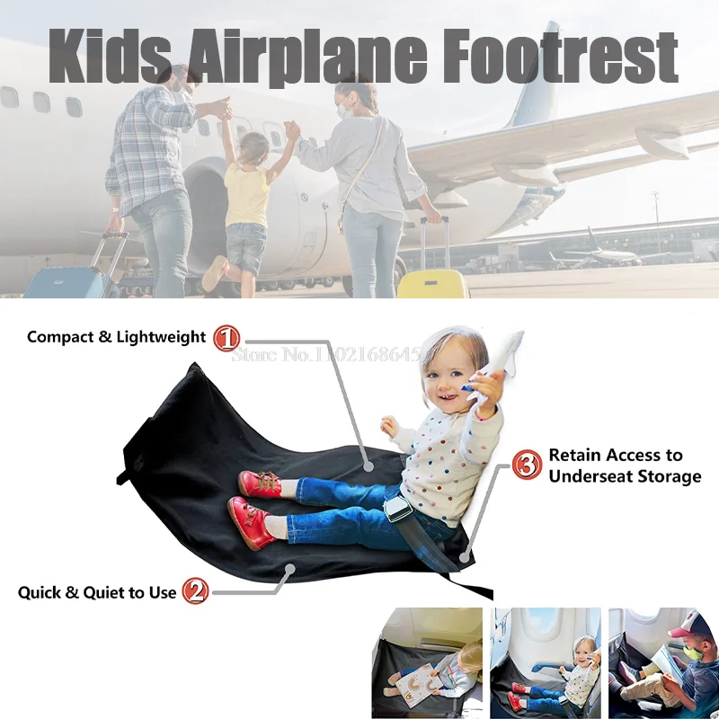 Kids Airplane Footrest Airplane Kids Bed Travel Airplane Seat Extender Leg Rest for Kids Baby Pedals Foot Rest Hammock