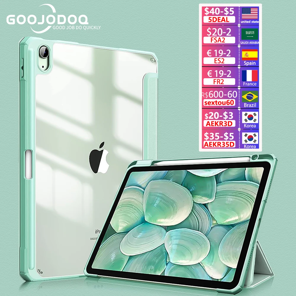 For iPad Air 4 Air 5 Case for iPad 9th Generation Case for iPad Pro 11 12 9 Cover Air 5 2022 10”2 8th 10th 9 Generation Case