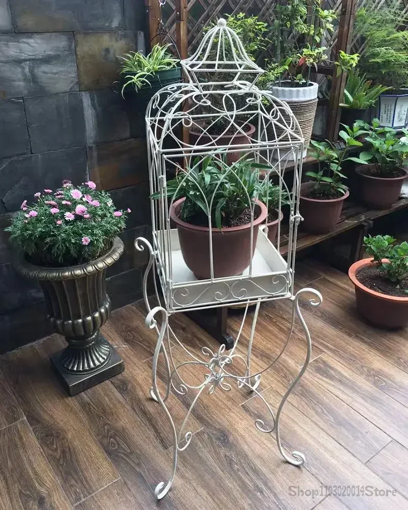 Креативная большая клетка для птиц в европейском стиле подставка цветов