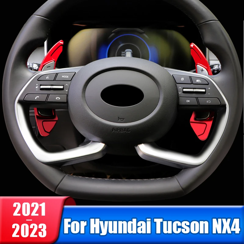 

Aluminum Car Steering Wheel Paddle Shifter Gear Shift Extension For Hyundai Tucson NX4 2021 2022 2023 Hybrid N Line Accessories