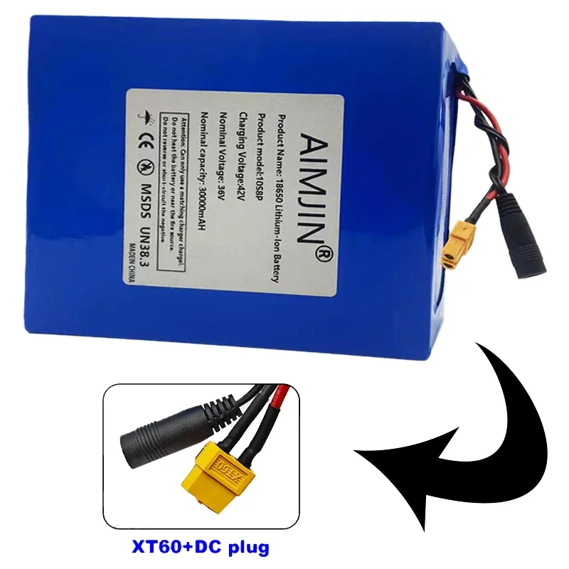 Литий-ионный аккумулятор высокой емкости 10S8P 36 В 30000 мАч