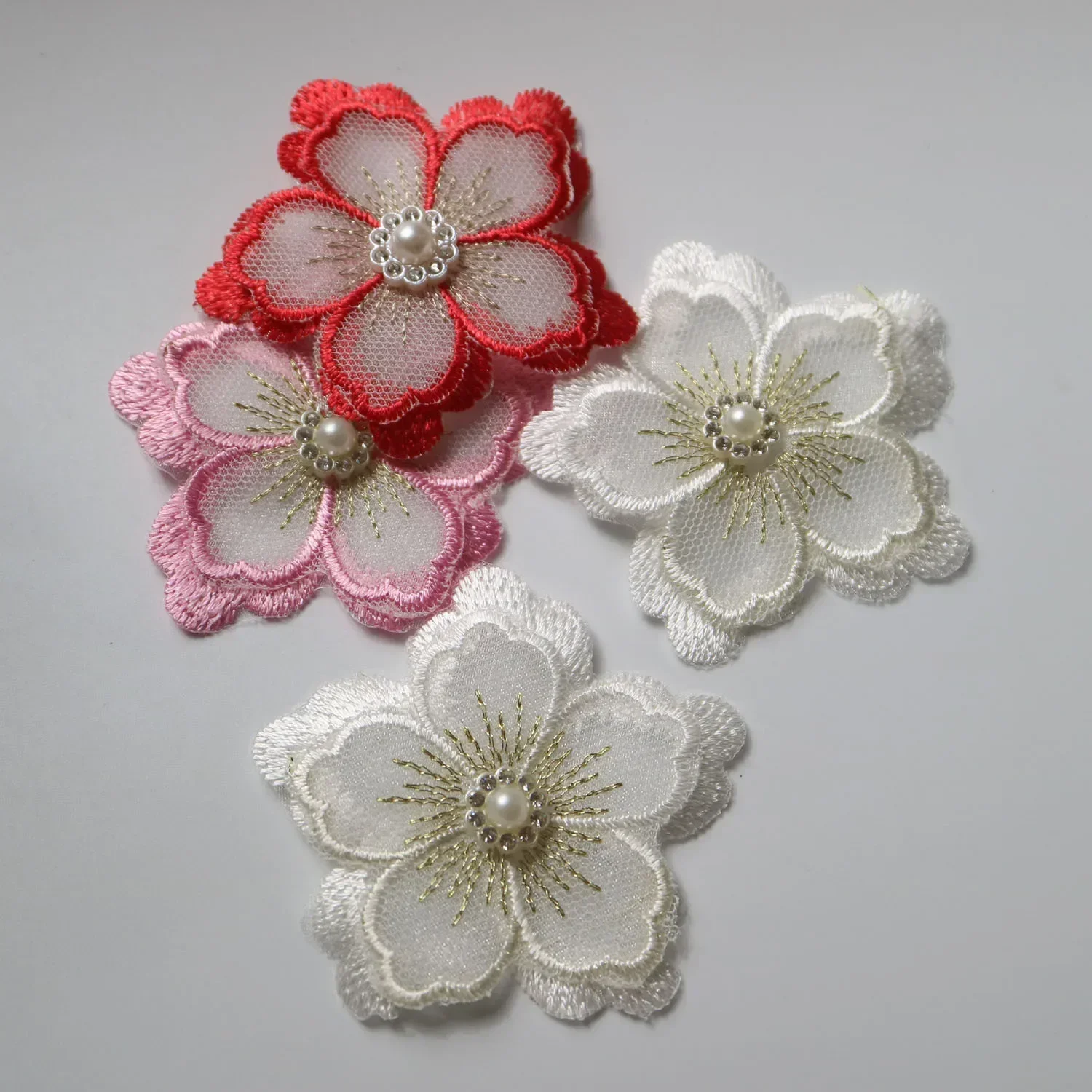 Нашивки с цветами бисером OKNOW 10 шт.