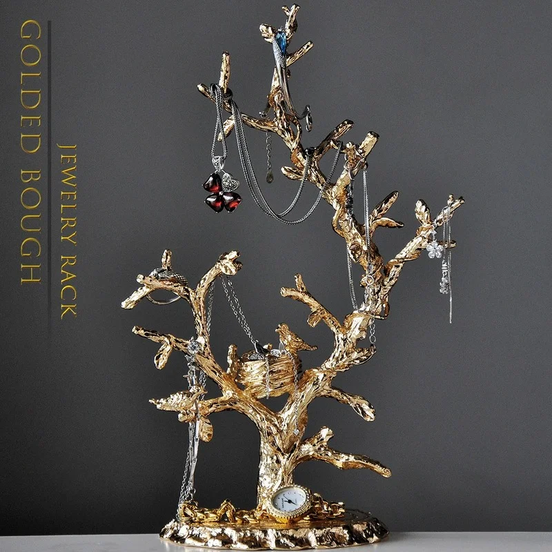 

Metal Tree Jewelry Figurines Display Collection Crafting Figurines Vintage Decorative Bedroom Decorazioni Casa Luxury Home Decor