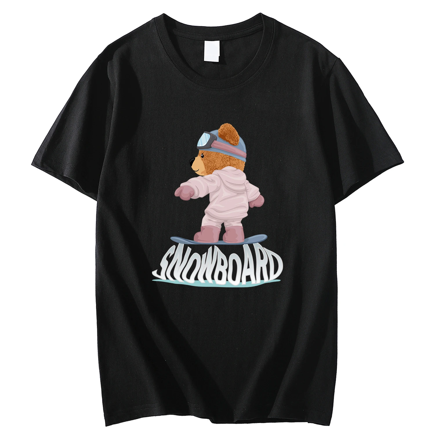 

Футболка мужская с забавным медведем в стиле Харадзюку, хлопковая креативная с рисунком, топ оверсайз с коротким рукавом, лето 2023