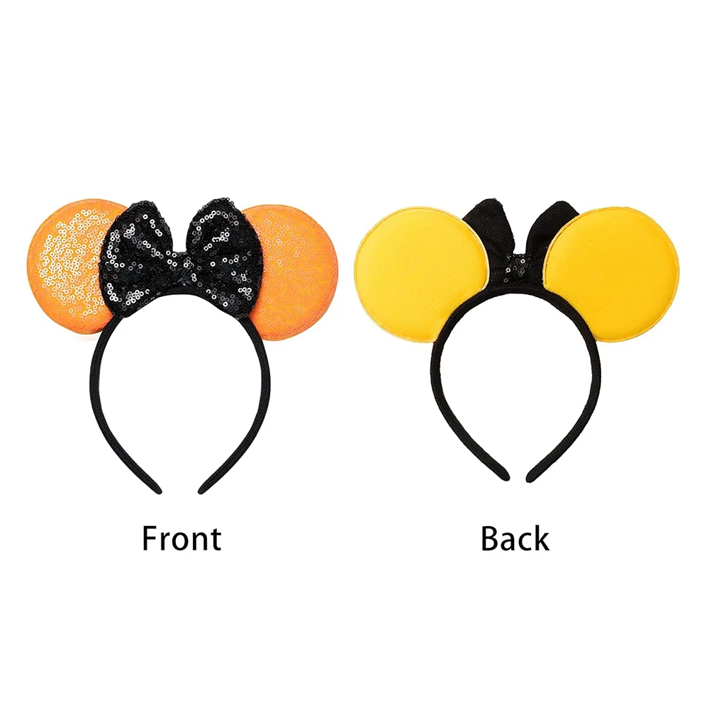 Оранжевая Черная головная повязка с ушками мыши для Хэллоуина