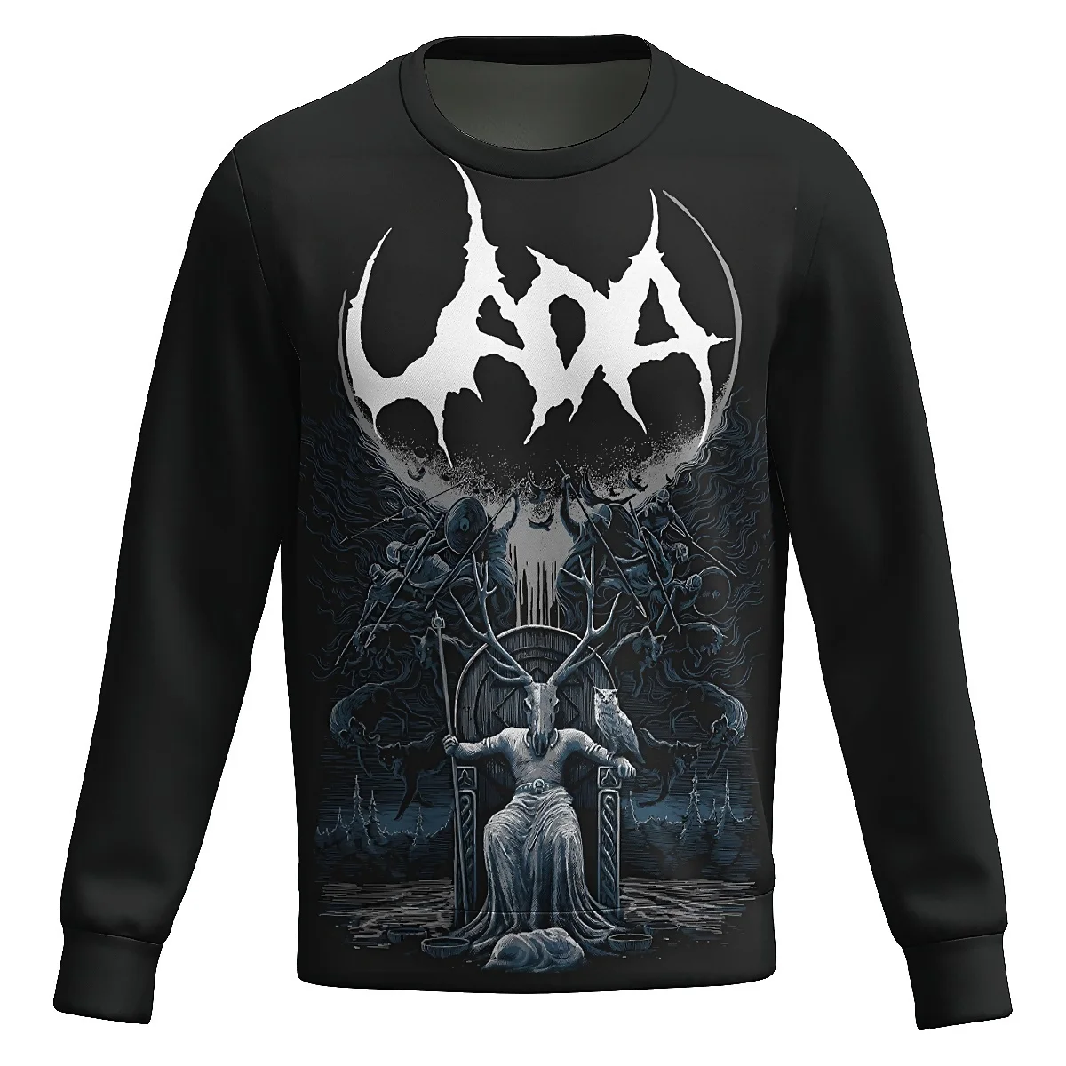 LIASOSO Uada Band Толстовка с 3D принтом на оккультной тематике длинный рукав круглый