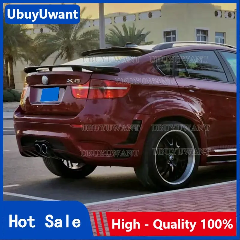 

Задний спойлер UBUYUWANT для BMW X6 X серии E71 2009-2014, высококачественный спойлер из АБС-материала для багажника, крыла багажника, губа, спойлер, Молди...