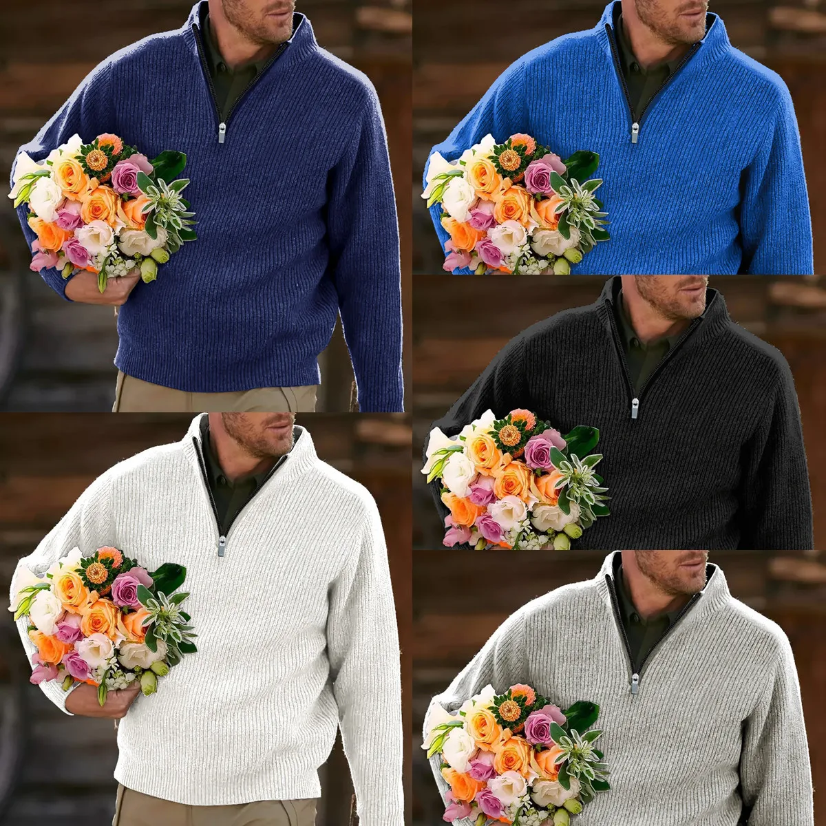 

Для осени/зимы 2022, новая мужская рубашка-поло с воротником-стойкой и длинными рукавами на молнии, свободная версия в уличном стиле