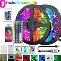 bluetooth compatible led lights strip for room rgb flexible diode 5v ir controller battery led wall bedroom backlight decoration