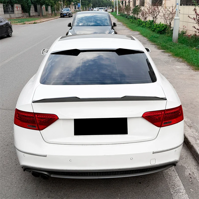 Фото Для Audi A5 8T Coupe 2-дверный 2007-2016 Автомобильный задний багажник, багажник, спойлер, крыло, задняя дверь, сплиттер, губа HIGH KICK DUCKBILL №5