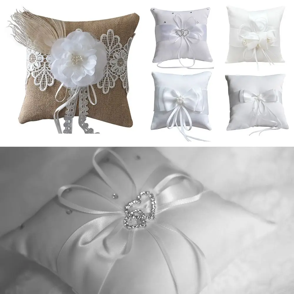 

15*15 см, 20*20 см, подушка для кольца, белый шелк, джут, свадебные принадлежности, лента, бант, кольцо, подушка, романтический декор