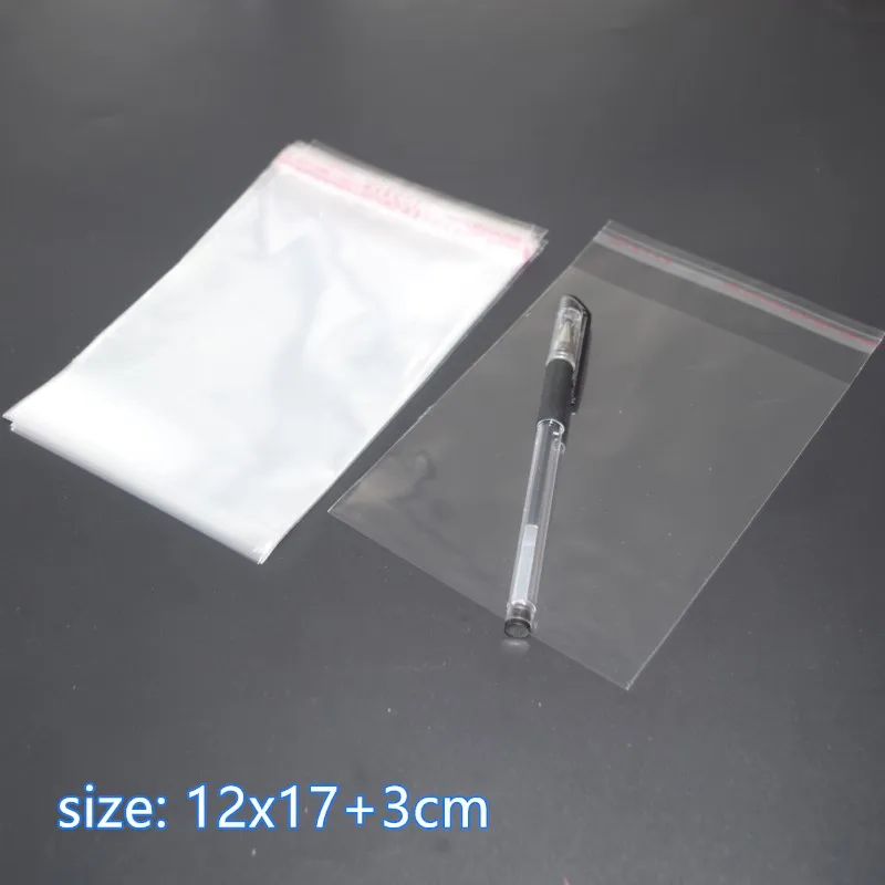 

2022Y 500pcs/lot 12x17+3cm Clear Opp Self Adhesive Packaging Bags For Magazines, Newspapers, Photos, Cds, Bread, Popcorn, Nuts