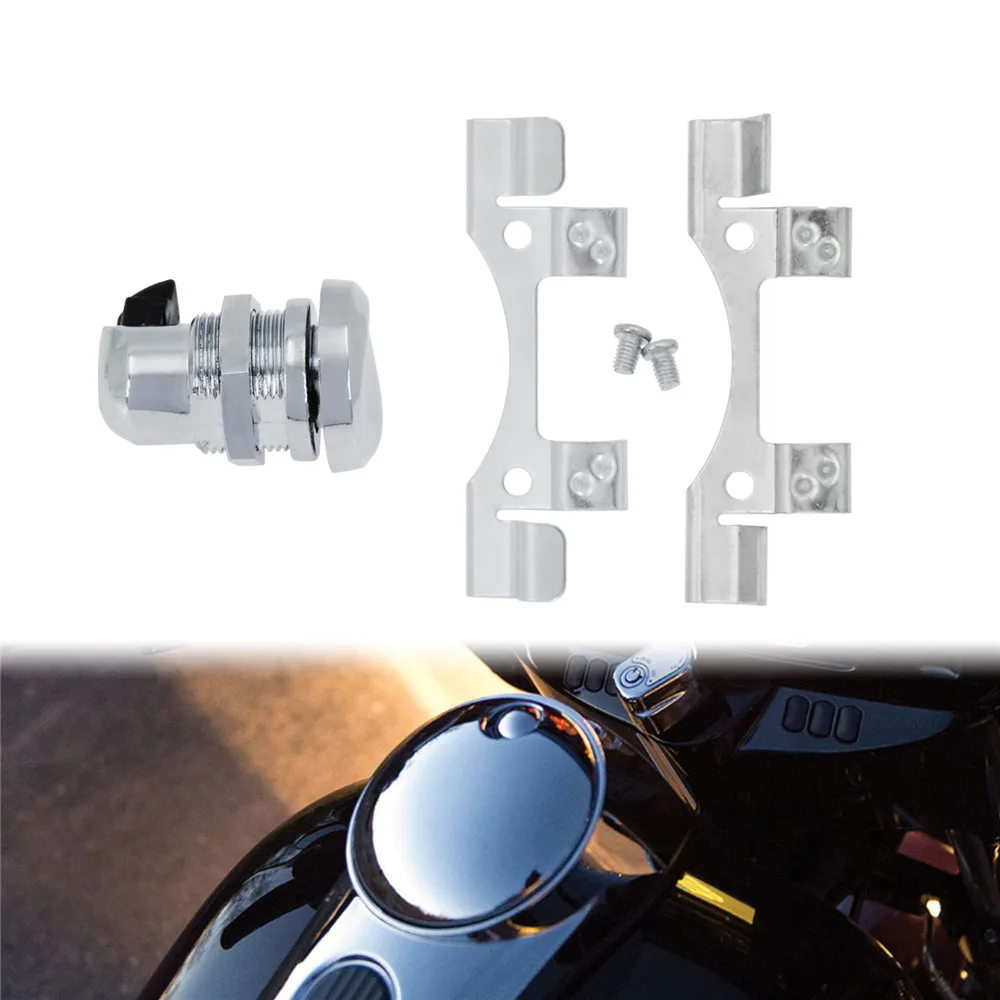 Черная/хромированная нажимная кнопка для мотоцикла защелка топливной двери