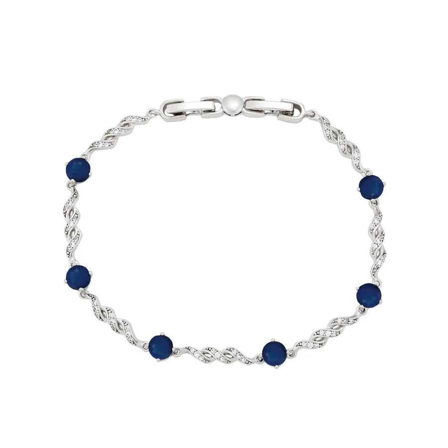 MxGxFam (19 5 см X мм) красивые белые/Синие AAA + циркониевые браслеты для женщин модные