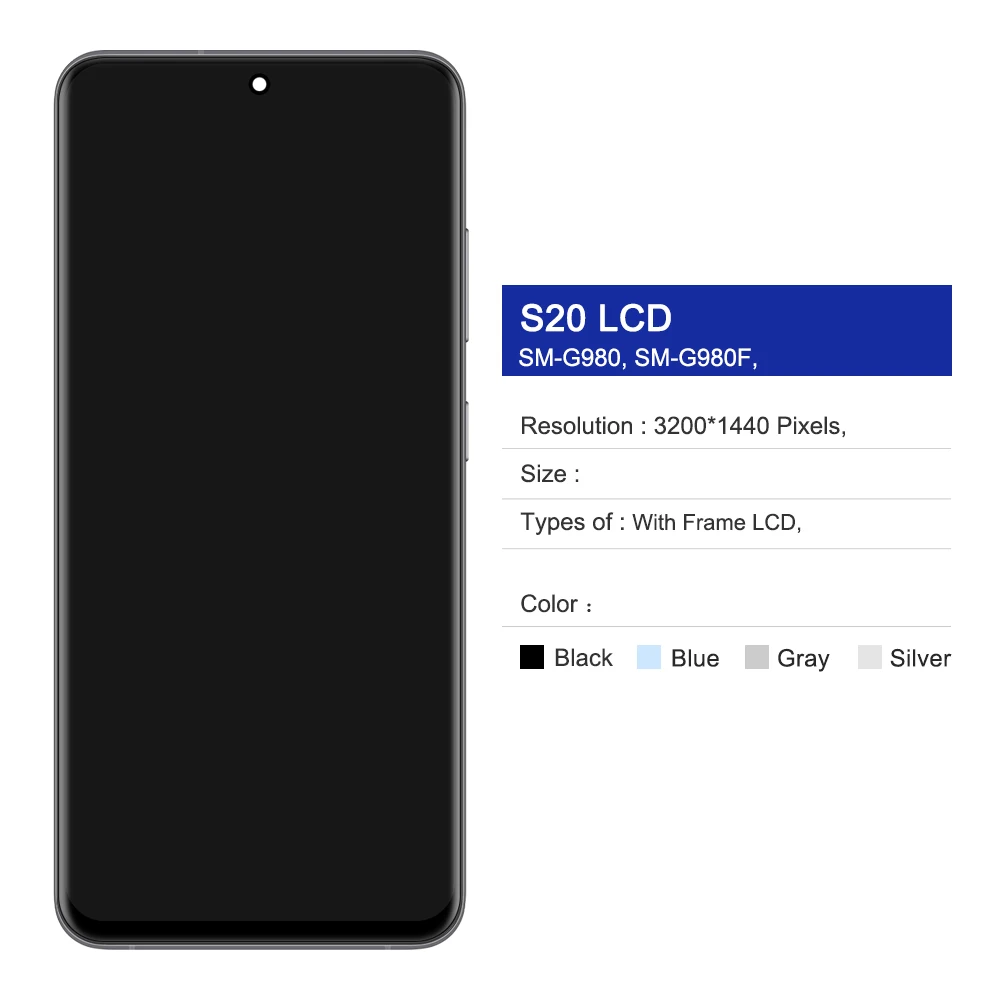 Фото TFT LCD-дисплей для Samsung Galaxy S20 G981F G980 G980F/DS, сенсорный экран в сборе с рамкой, замена дисплея №2